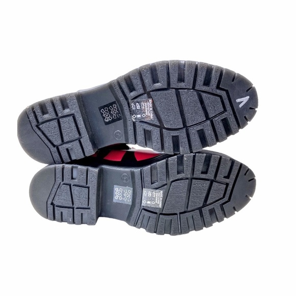 Iron Fist Fire Flame Red and Black Grunge Harajuku Boots Size 5 - Picture 9 of 16